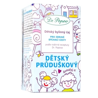 DR.POPOV Dětský průduškový, dětský bylinný čaj, 30 g, 20 nálevových sáčků
